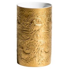 Bjorn Wiinblad Zauberflöte Gold Porcelain Vase, Rosenthal, Germany