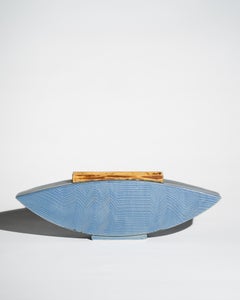 Hand-Built Blue-Green Studio Ceramic Ikebana Vessel, circa 1980