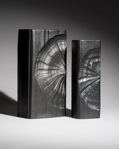 Rosenthal „Ammoniten Porcelaine Noire“-Vasenpaar von Martin Freyer, 1970er Jahre