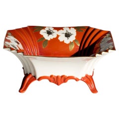 Cuenco decorativo de porcelana Art Déco pintado a mano de Schaubach Kunst, Alemania