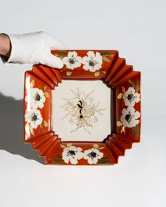 Cuenco decorativo de porcelana Art Déco pintado a mano de Schaubach Kunst, Alemania