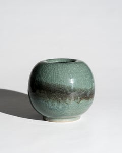 Horst Kerstan Celadon Crackle Glaze Ceramic Vase, Germany, 1987