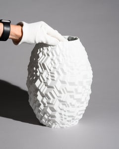 Rosenthal Phi City Matte White Bisque Porcelain Vase by Cairn Young, 2019