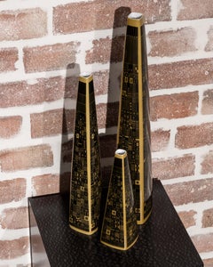 Ensemble de vases en porcelaine jaune « Hans Theo Baumann Rosenthal », modèle 1703, 1964