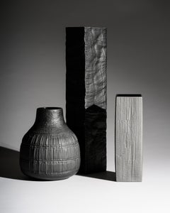 Rosenthal Black Porcelain Vase Trio, Martin Freyer and Elsa Fischer-Treyden