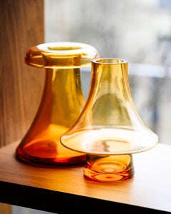 Paire de vases en verre ambré réactif aux UV, attribués à Cari Zalloni pour WMF, années 1970