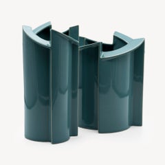 Coppia di vasi in porcellana “Windmill Turquoise” di Jan van der Vaart per Rosenthal, 1988