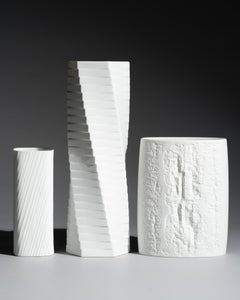 Rosenthal White Bisque Porcelain Vase Trio by Schreib, Freyer and Uhl