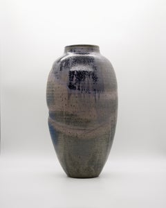 Daniel Achermann Studio Stoneware Vase, Raku Glaze, Switzerland, 1996