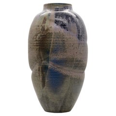 Daniel Achermann Studio, Steingutvase, Raku-Glasur, Schweiz, 1996