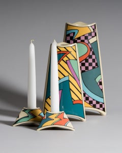 Dorothy Hafner Flash Vase and Candleholder Set for Rosenthal, 1980s
