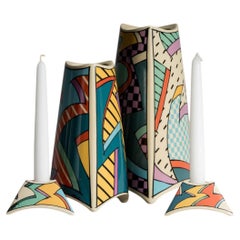 Dorothy Hafner Flash Vase and Candleholder Set for Rosenthal, 1980s
