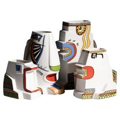 Javier Mariscal Leones Four Porcelain Vases for Rosenthal, 1990s