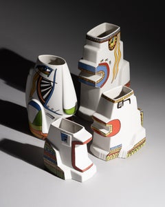 Javier Mariscal Leones Four Porcelain Vases for Rosenthal, 1990s