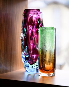 Czech Art Glass Vase Pair by Jan Beranek and Frantisek Vizner, 1960s-70s