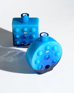 Coppia di vasi in vetro "Blue Bubble" di Friedrich Kristall, Germania, anni '70
