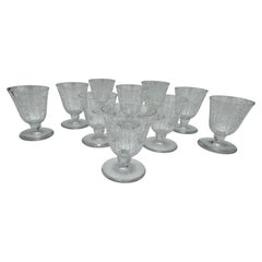 Lot de 10 verres à liqueur vintage en cristal de Baccarat – motif « Argentina », 1940