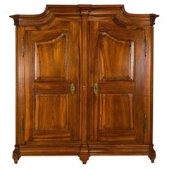 Exceptional Louis XVI Walnut Armoire with Fine Marquetry