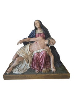 Pietà monumentale in stile neogotico (Versperbild) — Scultura intagliata di eccezionale rarità