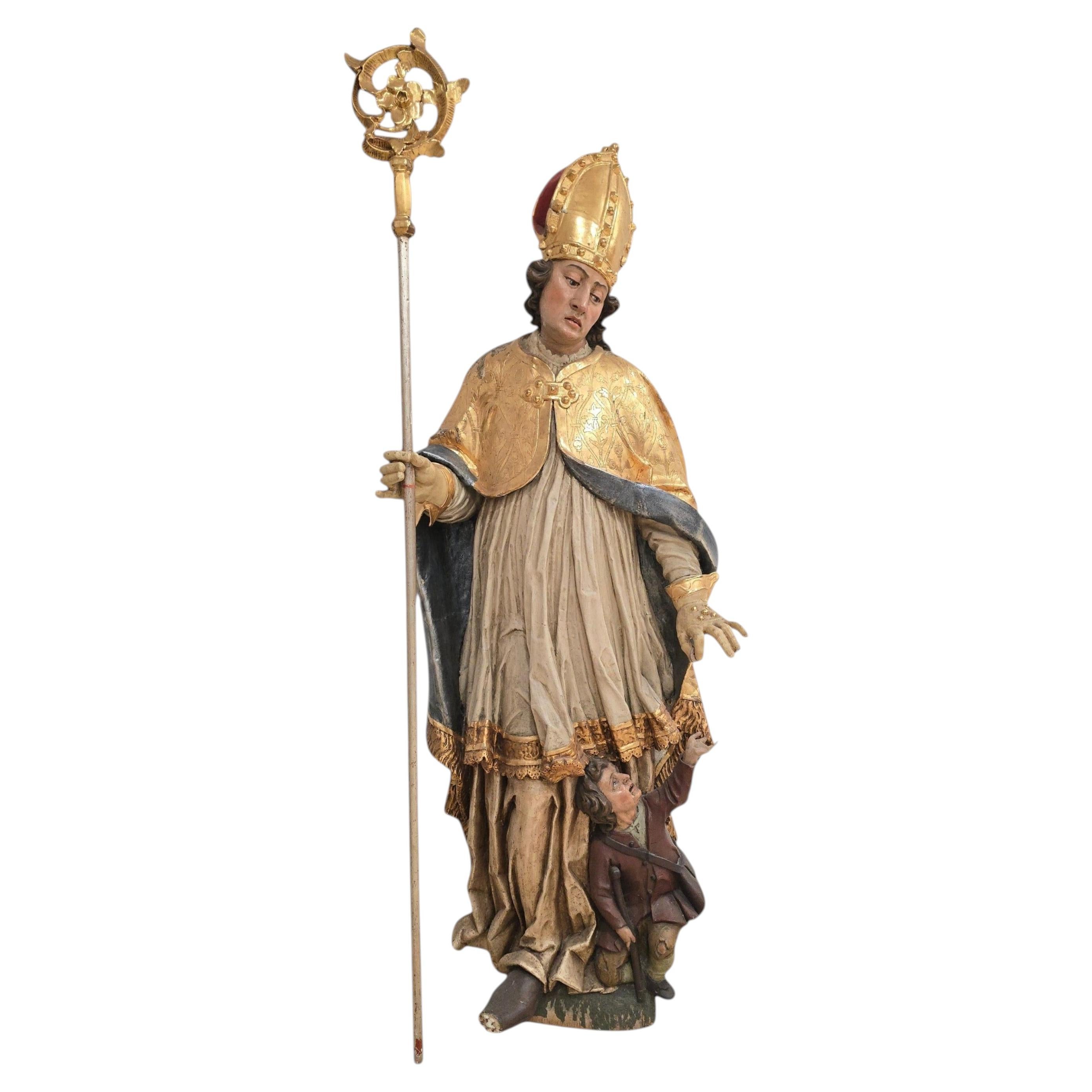 Monumental Life-Size Baroque Sculpture of Saint Martin of Tours
