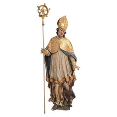 Monumentale, lebensgroße Barockskulptur des Heiligen Martin von Tours
