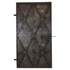 Original 18th Century Baroque Iron Door with Hand-Forged Hardware
