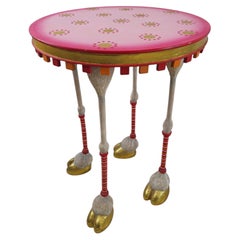 Whimsical Pink Side Table with Camel Hoof Legs, attr. Patience Brewster
