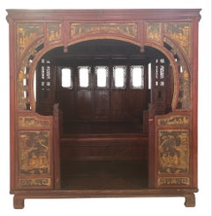 Monumental Chinese Carved Wedding Canopy Bed, 19th Century
