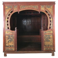 Monumental Chinese Carved Wedding Canopy Bed, 19th Century