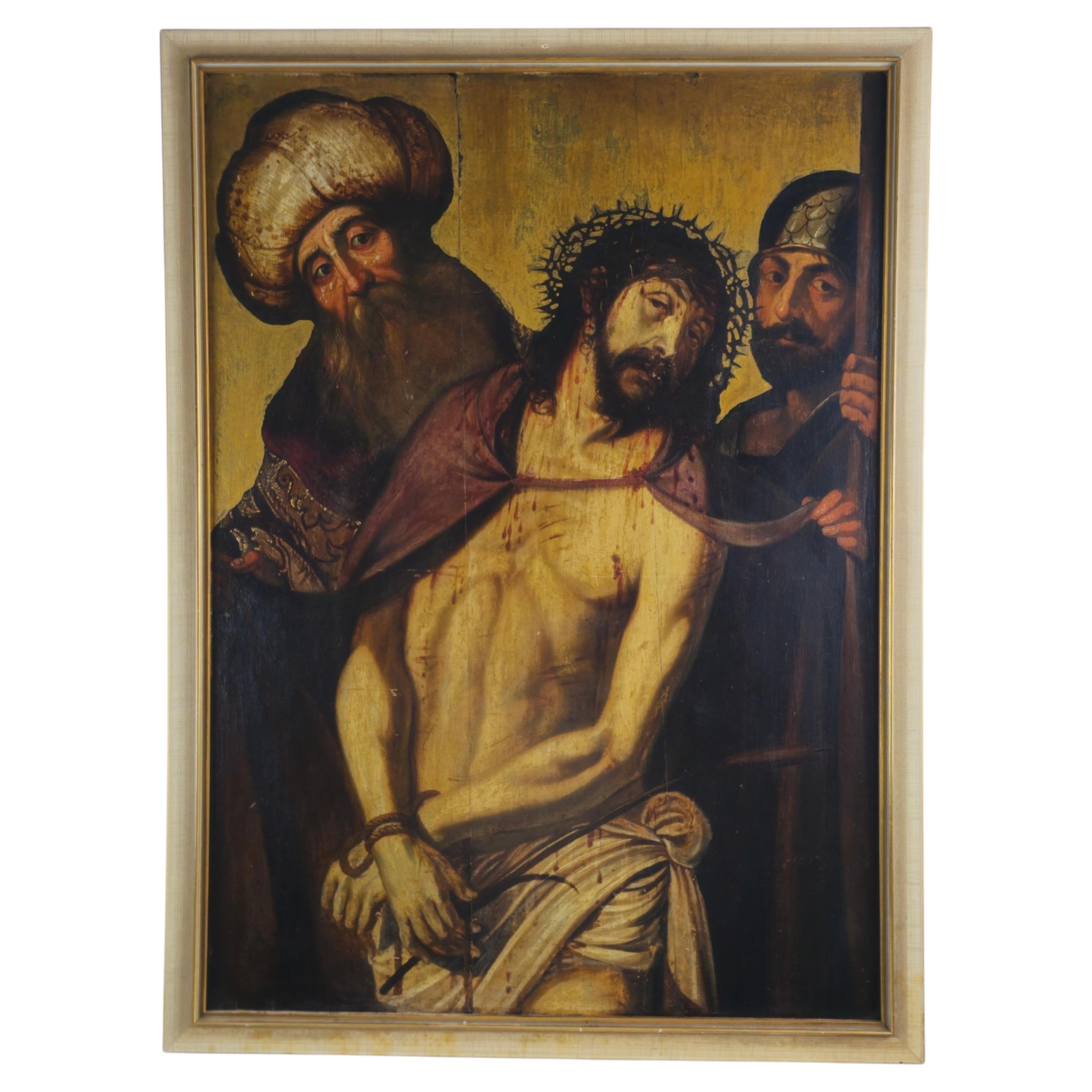 17th-Century Ecce Homo – Thorn-Crowned Christ with Soldiers