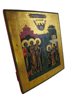Rare 19th-Century Russian Orthodox Icon of Saint Sergius' Vision