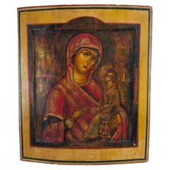 Russian Orthodox Icon of the Tikhvin Mother of God, circa 1900