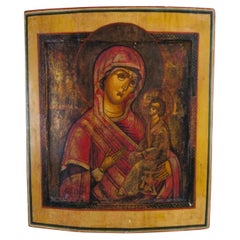 Russian Orthodox Icon of the Tikhvin Mother of God, circa 1900