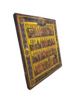 Rare Russian Orthodox August Menaion Icon, Finely Painted and Gilded