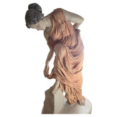 Statue Art nouveau exceptionnellement rare, grandeur nature, intitulée « Dame en robe de soirée »