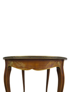 Elegant 19th Century French Chinoiserie Table with Painted Landscape