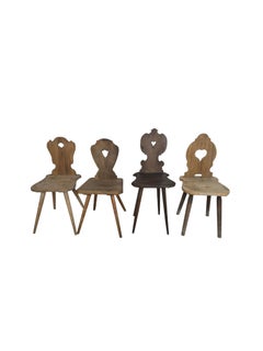 Selection of Seven Rustic Austrian Alpine Farmhouse Chairs