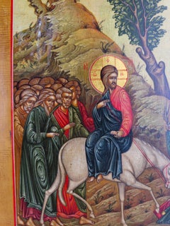 Icono ruso de la Entrada en Jerusalén (Domingo de Ramos), siglo XIX