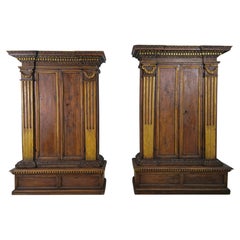 Pair of exceptionally rare Italian Renaissance Architectural Cabinets, ca. 1620