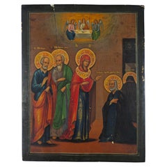 Russian Icon of the Appearance of the Mother of God to St. Sergius of Radonezh