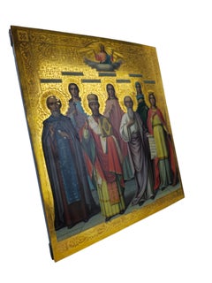 Russian Icon of Selected Saints with Christ Blessing, 19th Century