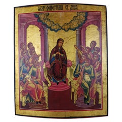 Russian Icon of the Descent of the Holy Spirit (Pentecost), circa 1820