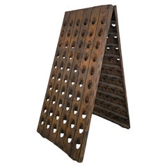French Oak Champagne Riddling Rack, Dated 1971, 120 Bottles