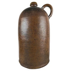 Crinitz Stoneware Water Bottle with Handle, c. 1900