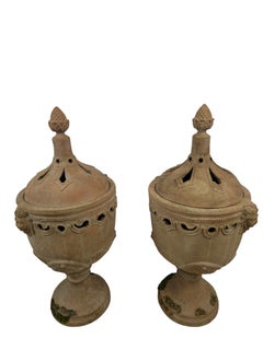 Pair of Italian Terracotta Orangerie Stoves, 19th Century