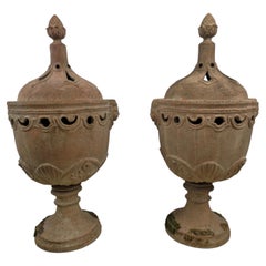 Pair of Italian Terracotta Orangerie Stoves, 19th Century