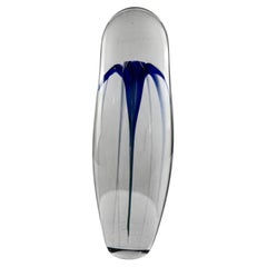 Swedish Blue Sommerso Glass Sculpture, Erik Höglund, 1987