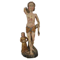Gothic Carved Wood Figure of Saint Sebastian, Tyrol, Late 15th Century