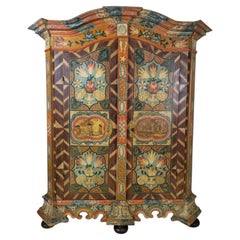 Museum-Quality Original Painted Florianer Bauernschrank, Upper Austria, 18th c.
