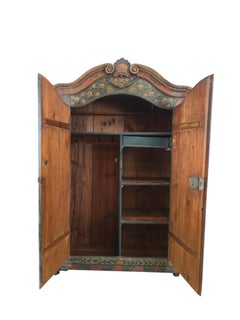 Splendid Floral Painted Wedding Cabinet Dated 1795, Upper Austria